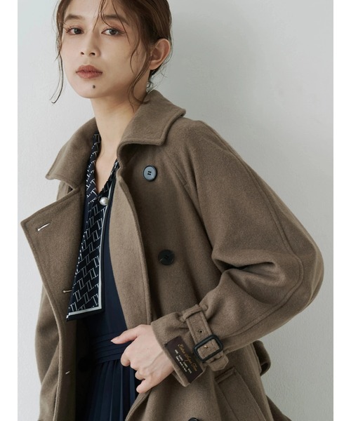 TONAL（トーナル）の「ウールトレンチコート（トレンチコート・レディース・ネイビー/ベビーピンク/モカ・SMALL/MEDIUM）」の13枚目の写真