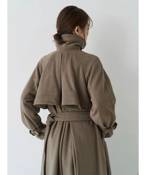 TONAL（トーナル）の「ウールトレンチコート（トレンチコート・レディース・ネイビー/ベビーピンク/モカ・SMALL/MEDIUM）」の14枚目の写真