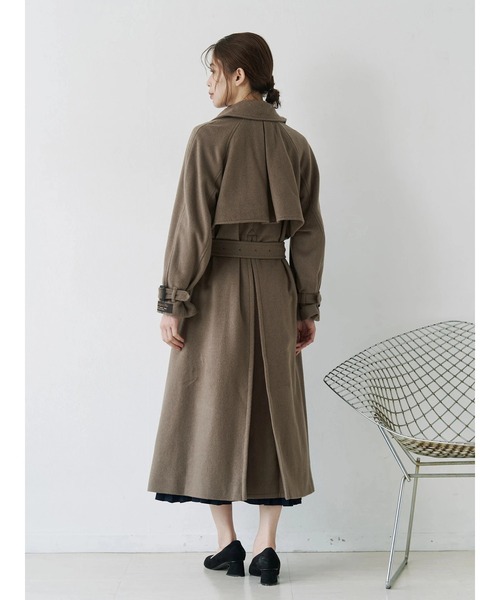 TONAL（トーナル）の「ウールトレンチコート（トレンチコート・レディース・ネイビー/ベビーピンク/モカ・SMALL/MEDIUM）」の16枚目の写真