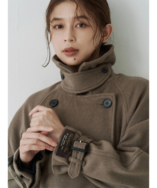 TONAL（トーナル）の「ウールトレンチコート（トレンチコート・レディース・ネイビー/ベビーピンク/モカ・SMALL/MEDIUM）」の18枚目の写真