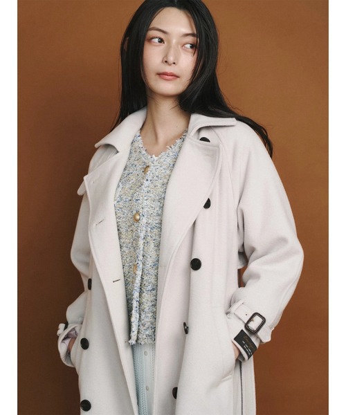 TONAL（トーナル）の「ウールトレンチコート（トレンチコート・レディース・ネイビー/ベビーピンク/モカ・SMALL/MEDIUM）」の20枚目の写真