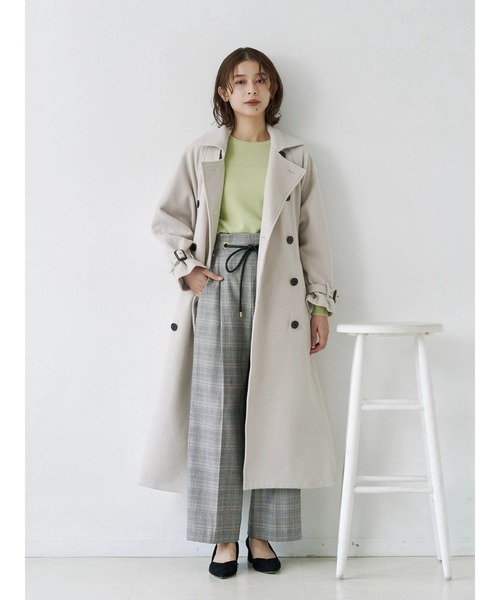 TONAL（トーナル）の「ウールトレンチコート（トレンチコート・レディース・ネイビー/ベビーピンク/モカ・SMALL/MEDIUM）」の21枚目の写真