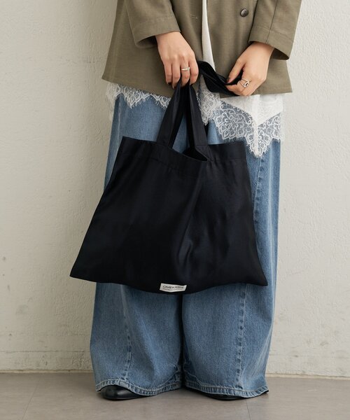 Omekashi（オメカシ）の「チェックトートBAG（トートバッグ・レディース・ベージュ/パープル/グリーン/ブラック/オフホワイト/ピンク・ONE SIZE）」の2枚目の写真