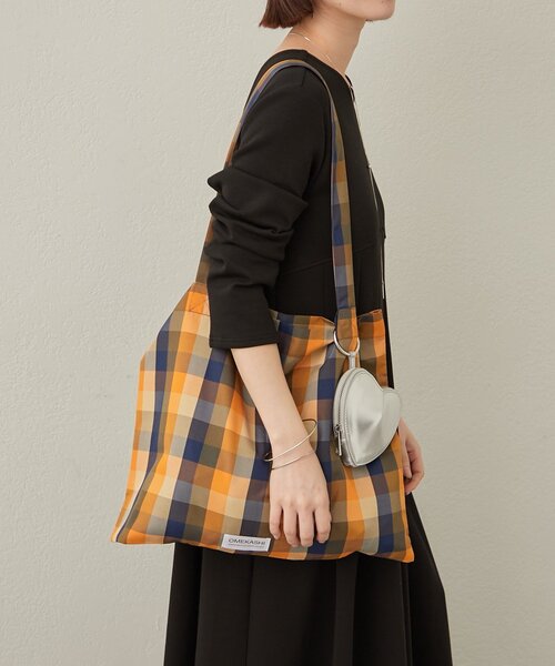 Omekashi（オメカシ）の「チェックトートBAG（トートバッグ・レディース・ベージュ/パープル/グリーン/ブラック/オフホワイト/ピンク・ONE SIZE）」の13枚目の写真