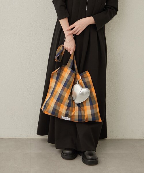 Omekashi（オメカシ）の「チェックトートBAG（トートバッグ・レディース・ベージュ/パープル/グリーン/ブラック/オフホワイト/ピンク・ONE SIZE）」の14枚目の写真