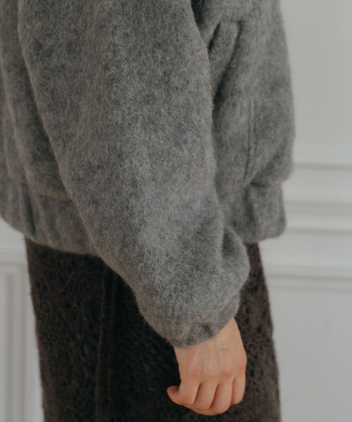CREDONA（クレドナ）の「WOOL SHAGGY JACKET/ウールシャギージャケット（ブルゾン・レディース・ベージュ/グレー/アイボリー・FREE）」の9枚目の写真