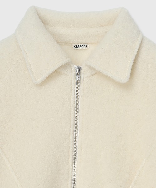 CREDONA（クレドナ）の「WOOL SHAGGY JACKET/ウールシャギージャケット（ブルゾン・レディース・ベージュ/グレー/アイボリー・FREE）」の22枚目の写真