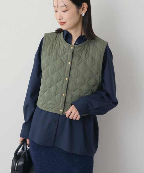 OUR  キルティングベスト（カーキ）美品 OURHOME キルティングベスト（カーキ）美品 【公式通販】