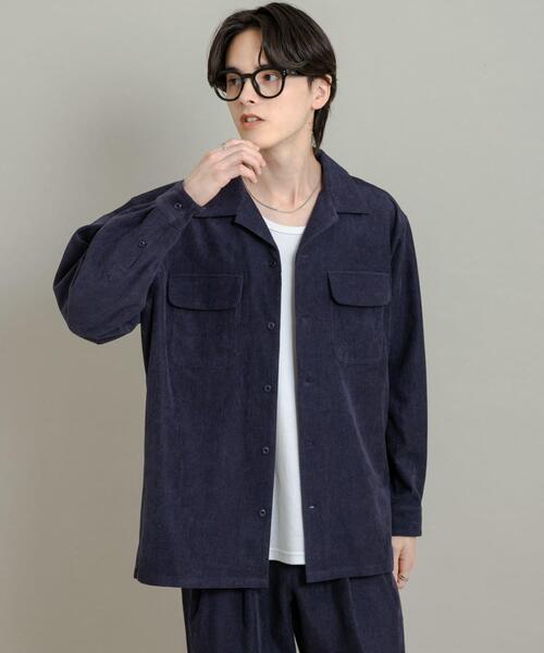 SENSE OF PLACE by URBAN RESEARCH（センスオブプレイスバイアーバンリサーチ）の「ブロックコーデュロイオープンカラーシャツ（シャツ/ブラウス・メンズ・ネイビー/ブラウン/カーキ・MEDIUM/LARGE）」の3枚目の写真