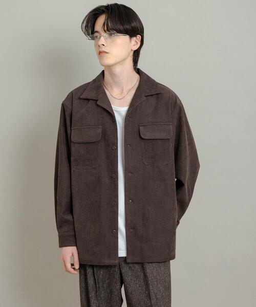 セール】ブロックコーデュロイオープンカラーシャツ（シャツ/ブラウス