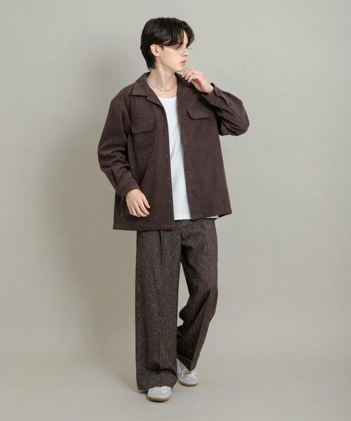 SENSE OF PLACE by URBAN RESEARCH（センスオブプレイスバイアーバンリサーチ）の「ブロックコーデュロイオープンカラーシャツ（シャツ/ブラウス・メンズ・ネイビー/ブラウン/カーキ・MEDIUM/LARGE）」の14枚目の写真