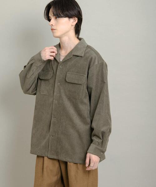 SENSE OF PLACE by URBAN RESEARCH（センスオブプレイスバイアーバンリサーチ）の「ブロックコーデュロイオープンカラーシャツ（シャツ/ブラウス・メンズ・ネイビー/ブラウン/カーキ・MEDIUM/LARGE）」の18枚目の写真