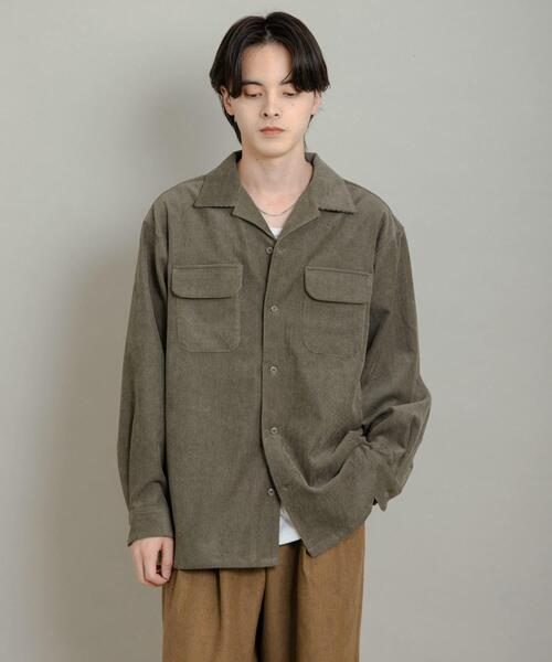 SENSE OF PLACE by URBAN RESEARCH（センスオブプレイスバイアーバンリサーチ）の「ブロックコーデュロイオープンカラーシャツ（シャツ/ブラウス・メンズ・ネイビー/ブラウン/カーキ・MEDIUM/LARGE）」の19枚目の写真