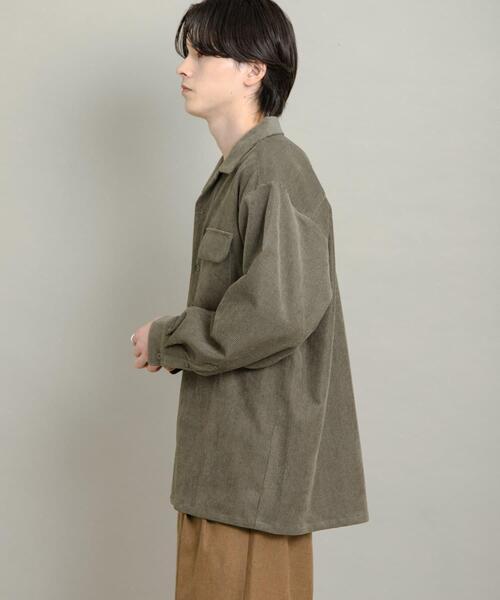 セール】ブロックコーデュロイオープンカラーシャツ（シャツ/ブラウス