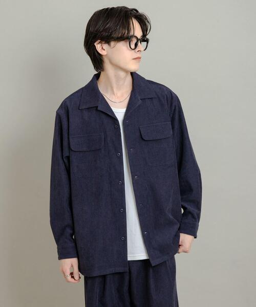 セール】ブロックコーデュロイオープンカラーシャツ（シャツ/ブラウス