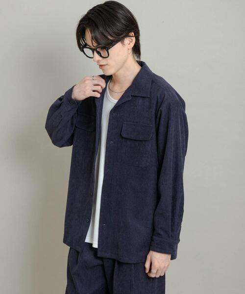 セール】ブロックコーデュロイオープンカラーシャツ（シャツ/ブラウス