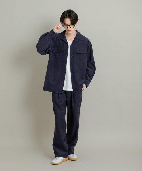 セール】ブロックコーデュロイオープンカラーシャツ（シャツ/ブラウス