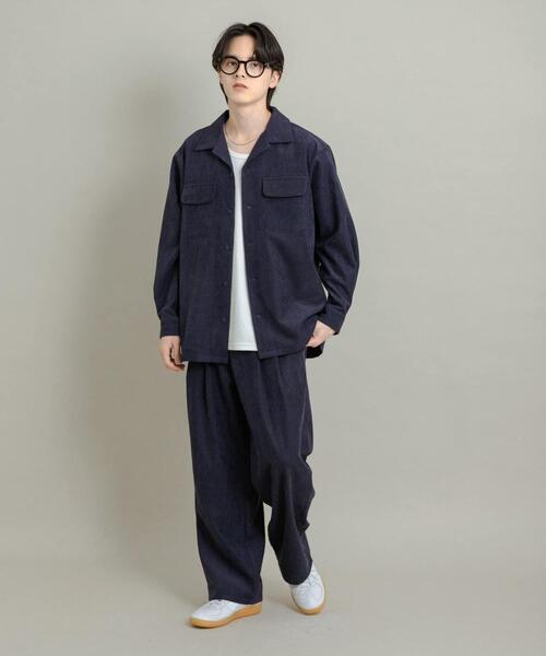 セール】ブロックコーデュロイオープンカラーシャツ（シャツ/ブラウス