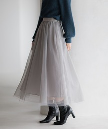 ドットチュールフレアスカート603891
