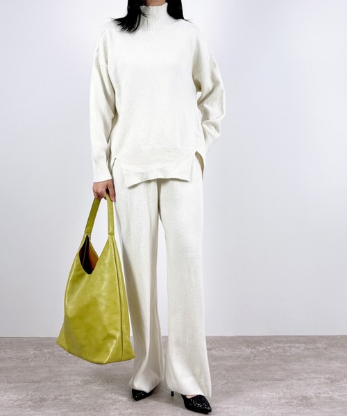 セール】【上品リラックス×着回し自在。きれいめニットセットアップ