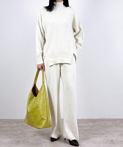 セール】【上品リラックス×着回し自在。きれいめニットセットアップ