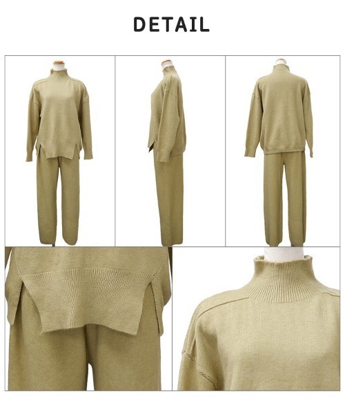CLOTHY（クロシィ）の「【上品リラックス×着回し自在。きれいめニットセットアップ】ハイネックニットセットアップ（セットアップ・レディース・ブラウン/マスタード/オフホワイト/ブラック・FREE）」の20枚目の写真