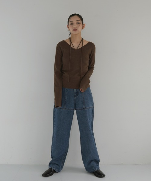 hellam(へラム)の「マルチウェイチョーカーニット(Tシャツ/カットソー・レディース・ブラウン/レッド/アイボリー/ブラック・FREE)」の16枚目の写真