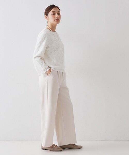 OPAQUE.CLIP（オペークドットクリップ）の「≪通勤・セレモニー対応≫ レースブラウス【洗濯機OK】（シャツ/ブラウス・レディース・ホワイト・42/40/38/36）」の4枚目の写真