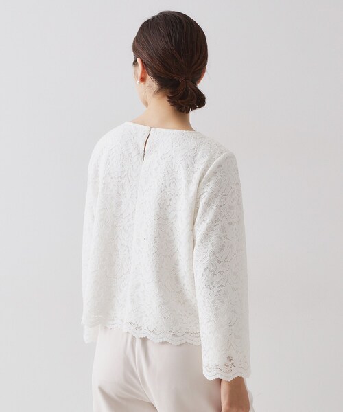 OPAQUE.CLIP（オペークドットクリップ）の「≪通勤・セレモニー対応≫ レースブラウス【洗濯機OK】（シャツ/ブラウス・レディース・ホワイト・42/40/38/36）」の8枚目の写真