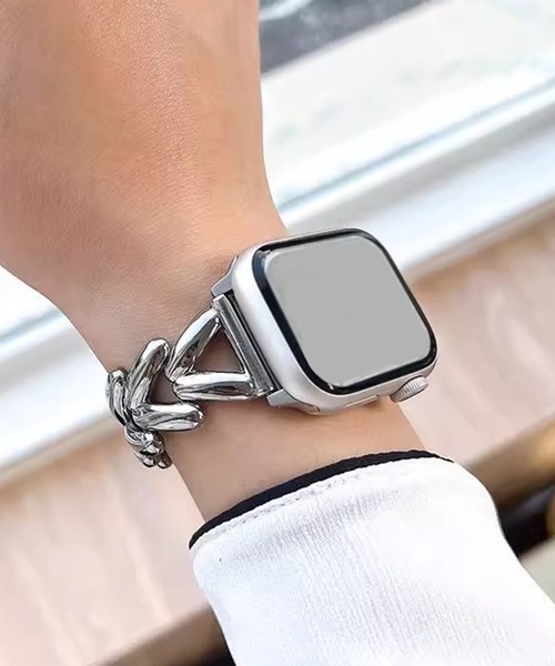 MAISON SELECT(メゾンセレクト)の「10D19-MZ Vチェーンスマートウォッチバンド(デジタル腕時計・レディース・ブラック/シルバー/ピンクゴールド・38/41)」の5枚目の写真