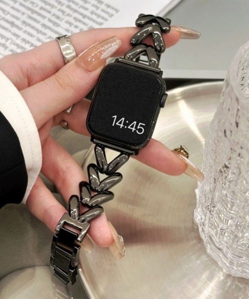 MAISON SELECT(メゾンセレクト)の「10D19-MZ Vチェーンスマートウォッチバンド(デジタル腕時計・レディース・ブラック/シルバー/ピンクゴールド・38/41)」の7枚目の写真