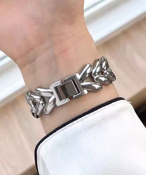 MAISON SELECT(メゾンセレクト)の「10D19-MZ Vチェーンスマートウォッチバンド(デジタル腕時計・レディース・ブラック/シルバー/ピンクゴールド・38/41)」の6枚目の写真