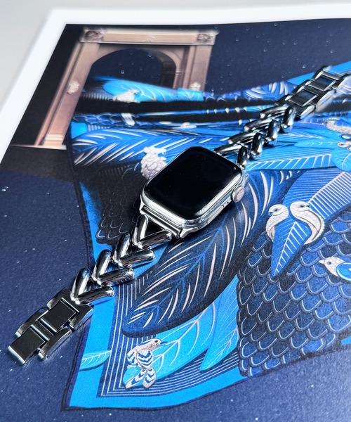 MAISON SELECT(メゾンセレクト)の「10D19-MZ Vチェーンスマートウォッチバンド(デジタル腕時計・レディース・ブラック/シルバー/ピンクゴールド・38/41)」の17枚目の写真