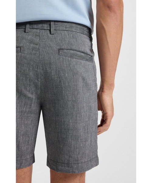 BOSS(ボス)の「レギュラーフィット ショートパンツ リネンブレンド ドローコード付き(その他パンツ・メンズ・ベージュ/ダークブルー・48/44/52/50/46/54)」の5枚目の写真