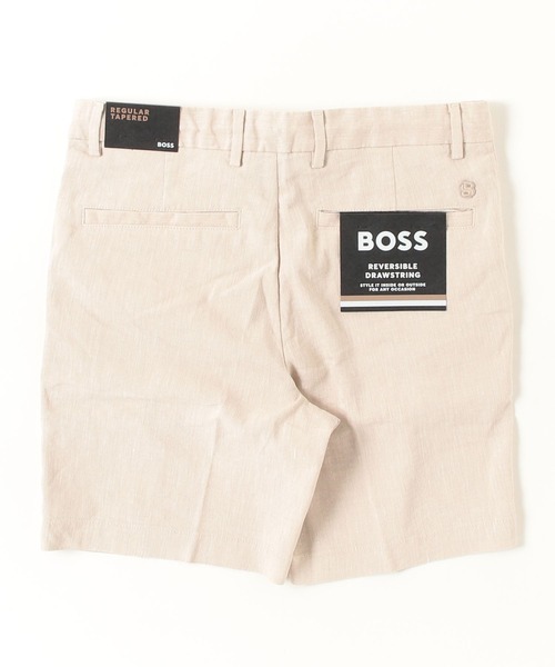 BOSS(ボス)の「レギュラーフィット ショートパンツ リネンブレンド ドローコード付き(その他パンツ・メンズ・ベージュ/ダークブルー・48/44/52/50/46/54)」の4枚目の写真