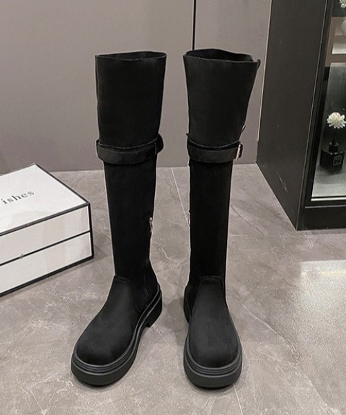 lilful(リルフル)の「2WAY 折り返しボア ムートンロングブーツ スエード(ブーツ・レディース・アイボリー/ブラック/ブラック系その他/その他1・M/L)」の22枚目の写真