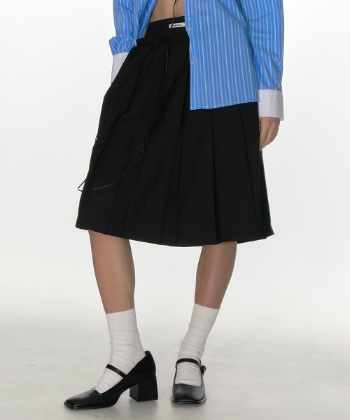 CRANK（クランク）の「フリルプリーツミディスカート_ダークネイビー（スカート・レディース・その他・MEDIUM/SMALL）」の2枚目の写真