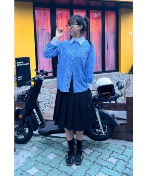 CRANK（クランク）の「フリルプリーツミディスカート_ダークネイビー（スカート・レディース・その他・MEDIUM/SMALL）」の5枚目の写真