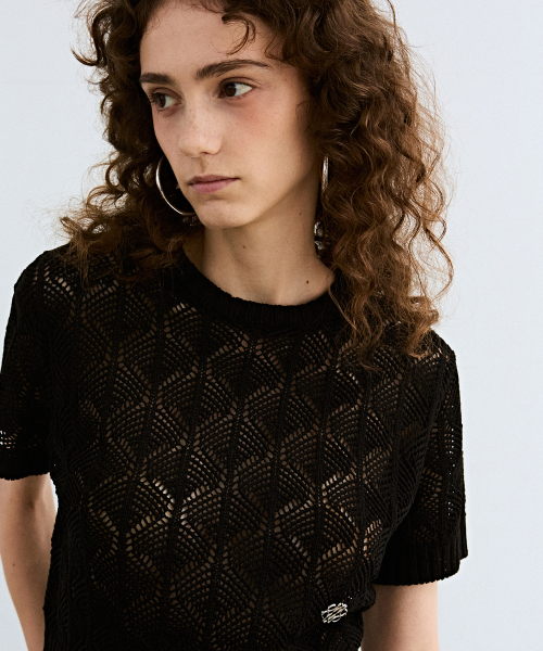 NICK&NICOLE（ニックアンドニコール）の「NICOLE SYMBOL PUNCHING HALF KNIT_BLACK（ニット/セーター・レディース・その他・FREE）」の2枚目の写真