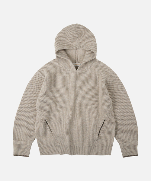 KANGAROO KNIT ПУЛОВЕР-ХУДИ — oatmeal
