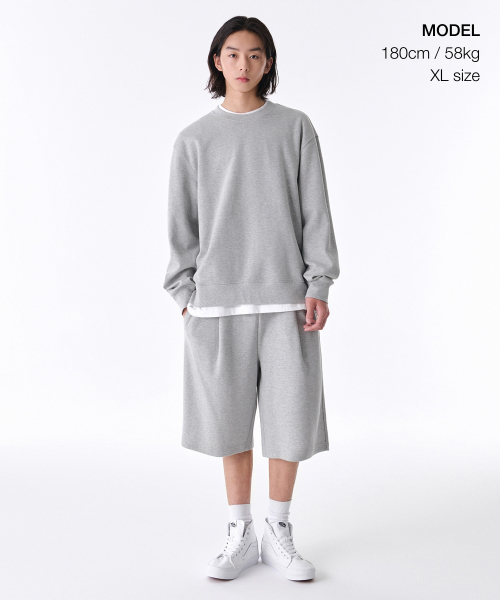 MUSINSA STANDARD（ムシンサスタンダード）の「[クールタンダード] レギュラースウェットシャツ [ミディアムグレー]（スウェット・メンズ・その他・SMALL/MEDIUM/LARGE/X-LARGE/XX-LARGE/XXX-LARGE）」の2枚目の写真