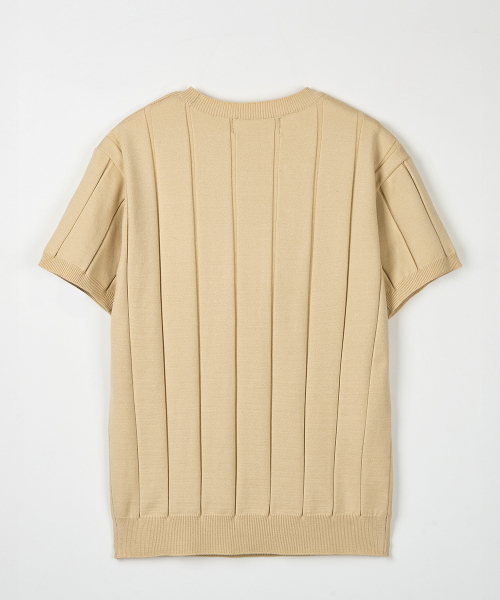 NODU（ノードユー）の「ラウンドリブ半袖ニット [ベージュ]（ニット/セーター・メンズ・その他・MEDIUM/LARGE）」の8枚目の写真