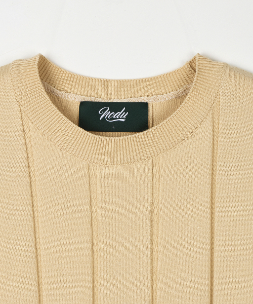 NODU（ノードユー）の「ラウンドリブ半袖ニット [ベージュ]（ニット/セーター・メンズ・その他・MEDIUM/LARGE）」の9枚目の写真