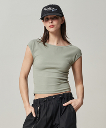 RENSE（レンセ）の「Back Open Top Soft Khaki（Tシャツ/カットソー）」