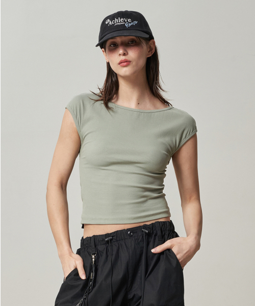 RENSE(レンセ)の「Back Open Top Soft Khaki(Tシャツ/カットソー・レディース・その他・FREE)」の1枚目の写真