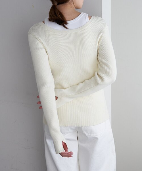 SHENERY(シーナリー)の「レースアップニット(ニット/セーター・レディース・オフホワイト/ブラック/ベージュ・FREE)」の6枚目の写真