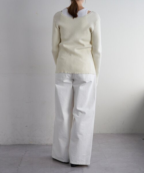 SHENERY(シーナリー)の「レースアップニット(ニット/セーター・レディース・オフホワイト/ブラック/ベージュ・FREE)」の10枚目の写真