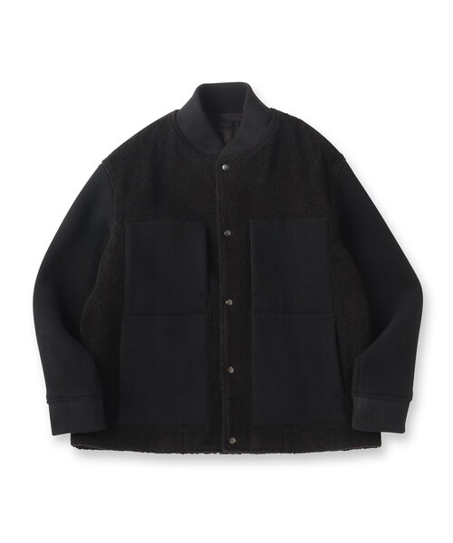 40ｃｔ＆525（フォーティーカラッツアンドゴーニーゴ）の「2重織りモッサボアパイル コンビブルゾン（ブルゾン・メンズ・ブラック・01/02/03/04）」の2枚目の写真