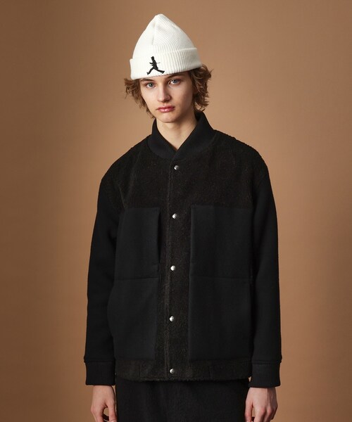 40ｃｔ＆525（フォーティーカラッツアンドゴーニーゴ）の「2重織りモッサボアパイル コンビブルゾン（ブルゾン・メンズ・ブラック・01/02/03/04）」の3枚目の写真