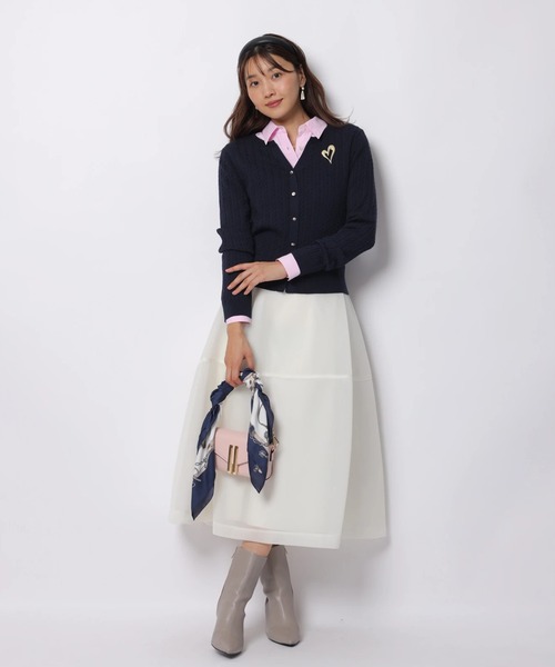 JUSGLITTY（ジャスグリッティー）の「スプリングカラーケーブルニット（ニット/セーター・レディース・ホワイト/ピンク/グリーン系その他2/ネイビー/グレー・2）」の21枚目の写真